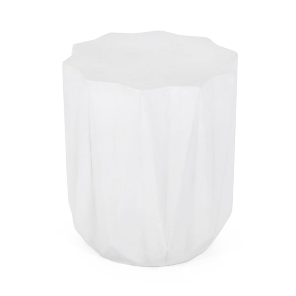 English Elm Outdoor Handcrafted Concrete Accent Table with Star Top and Sculptural Faceted Pedestal 73450.00