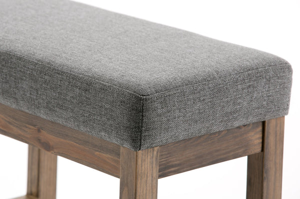 English Elm Milltown Small Ottoman Footstool Bench - Grey Linen-Look Fabric, Versatile, Stylish, Durable Design B136P158200