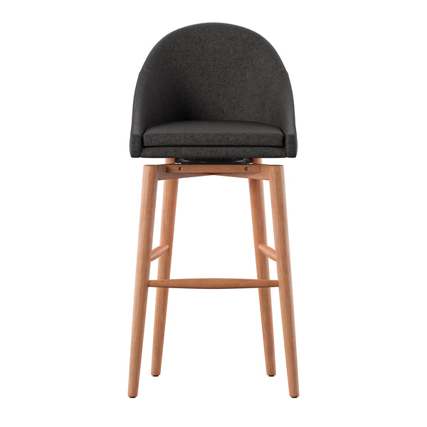 Homelegance By Top-Line Montague Mid-Century Wood Swivel Bar Height Stools (Set of 2) Dark Grey Rubberwood