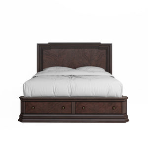 A.R.T. Furniture Revival King Storage Bed - Traditional Napa Mahogany With Elegant Headboard & Two Convenient Drawers Brown Rubberwood Solids,Quarter Mahogany Veneer,Resin,Metal 328136-1730