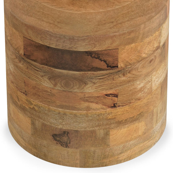 English Elm Haynes Solid Mango Accent Table – Handcrafted Sculptural Wood End Table, Boho Style, Multipurpose Light Brown B136P158440