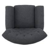 Christopher Knight Home® - Noble House - Merritt Contemporary Fabric Tufted Chair, Dark Gray and Dark Brown