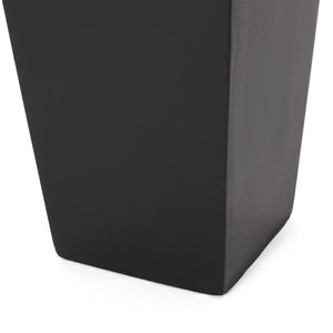 English Elm Ella Handcrafted Cast Stone Outdoor Planter Tapered Architectural Design for Patio 69576.00BLK