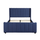 Christopher Knight Home® - Noble House - Antoinette Fully-Upholstered Bed Frame - Queen-Size - Traditiona - Navy Blue