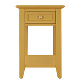 Homelegance By Top-Line Cerie 1-Drawer Side Table with Charging Station Yellow Wood