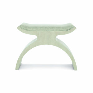 Bernhardt Bernhardt East Hampton Bench With Curved Open-Arch Frame, Cerused Linen Finish & Muted Gray Upholstery 395506