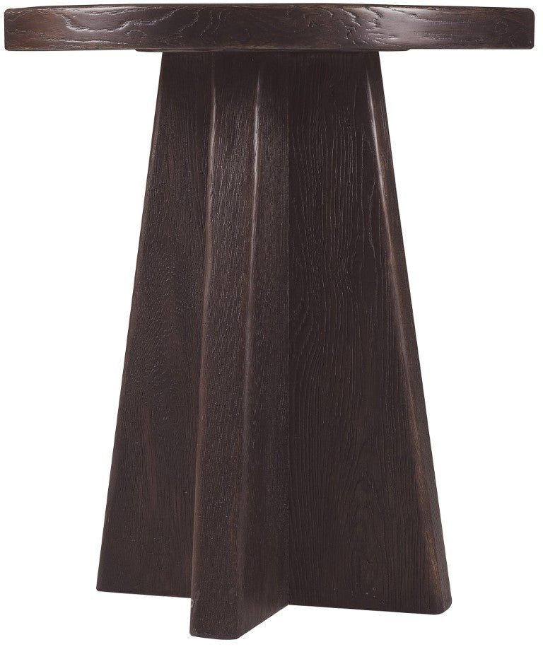 Hooker Furniture Driftwood Round End Table With Distressed Buckboard Oak Finish, Compact Pedestal Design For Small Spaces Blacks 6820-80213-99