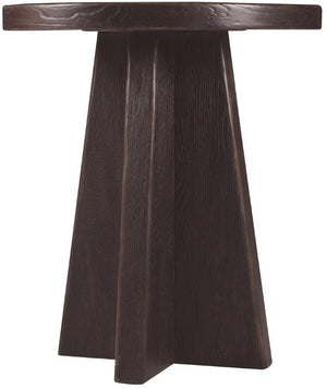 Hooker Furniture Driftwood Round End Table With Distressed Buckboard Oak Finish, Compact Pedestal Design For Small Spaces Blacks 6820-80213-99