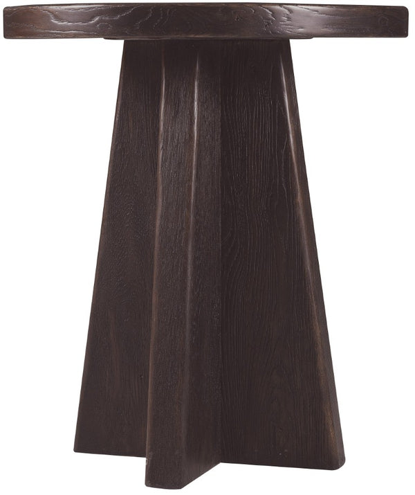 Hooker Furniture Driftwood Round End Table With Distressed Buckboard Oak Finish, Compact Pedestal Design For Small Spaces Blacks 6820-80213-99