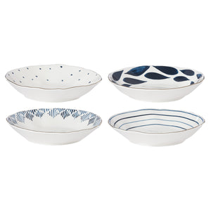 Lenox Blue Bay 4-Piece Pasta Bowl Set Blue, WHITE PORCELAIN 890200