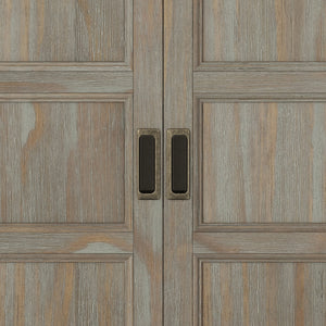 English Elm Burlington Low Storage Cabinet with Handcrafted Solid Wood, Transitional Design, Adjustable Shelves and Anti-Tip Safety Light Brown B136P158510