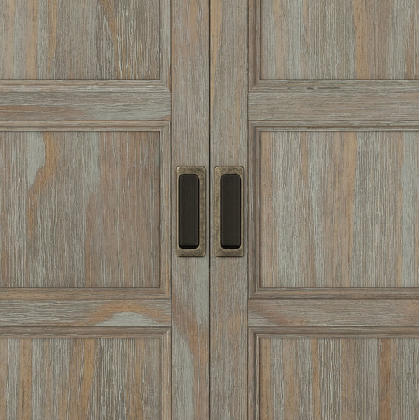 English Elm Burlington Low Storage Cabinet with Handcrafted Solid Wood, Transitional Design, Adjustable Shelves and Anti-Tip Safety Light Brown B136P158510