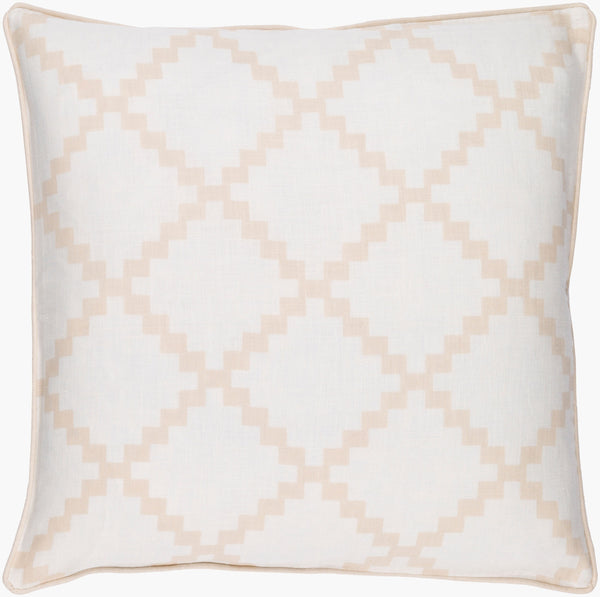 Surya Parsons 18"L X 18"W Accent Pillow - Chic Indian Linen Design For Modern Home Decor & Comfort White Linen Pr001-2020