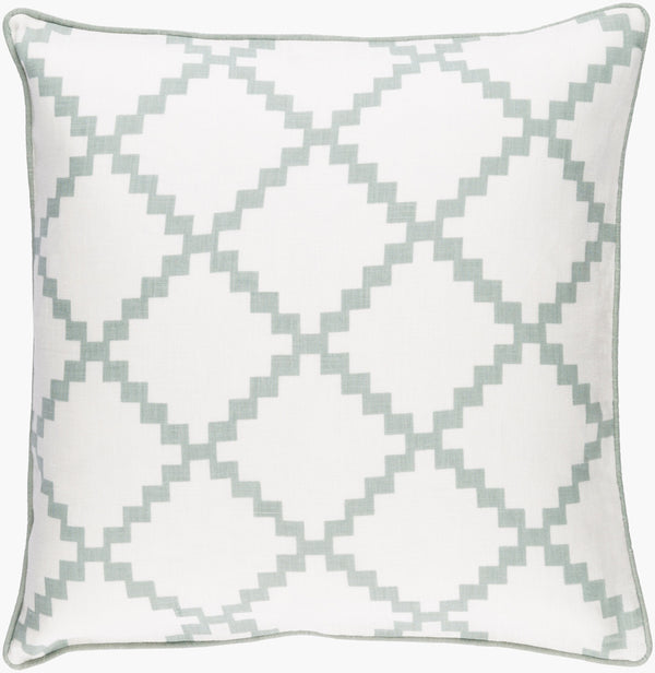 Surya Parsons 18"L X 18"W Accent Pillow - Chic Indian Linen Design For Modern Home Decor & Comfort Light Sage Linen Pr004-2020d
