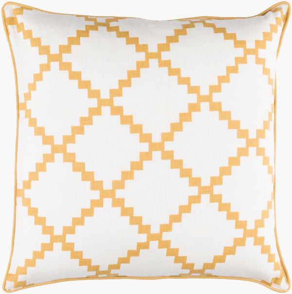 Surya Parsons 18"L X 18"W Accent Pillow - Chic Indian Linen Design For Modern Home Decor & Comfort Mustard Linen Pr007-2020p