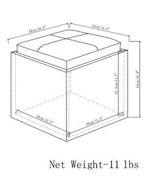 English Elm Rockwood - Stylish Multi-Functional Cube Storage Ottoman With Flip-Over Tray In Grey Taupe B136P159100-GIGA