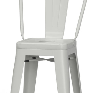 English Elm Fletcher 24" Industrial-Style Metal Counter Height Stool Set Of 2 - Chic White Finish For Modern Spaces B136P158665