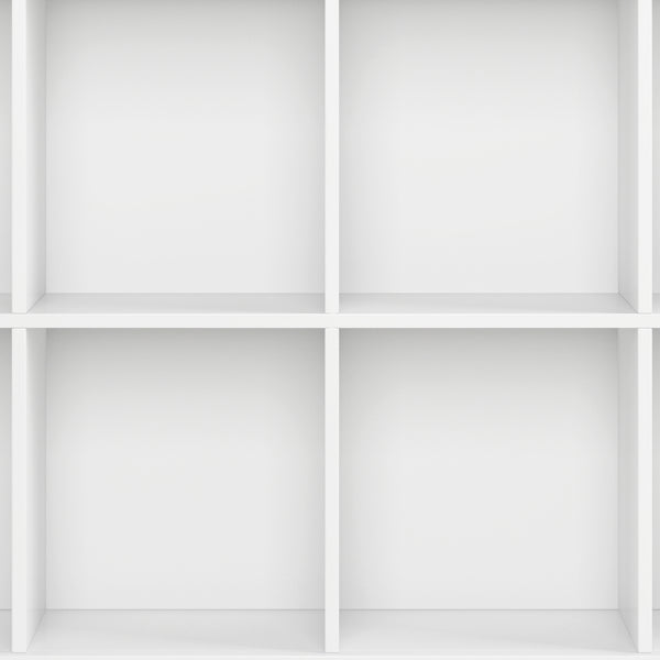 English Elm Acadian Solid Wood 8-Cubby Storage Sofa Table with Tapered Legs and Grooved Transitional Design White B136P158282