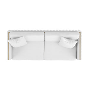 A.R.T. Furniture Cassat Channeled Sofa In Okla Snow With Washed Oak Accents - Casual Contemporary Comfort & Style White Parawood Solids With Ash Embossing,Foam,Fabric 522501-5302aa