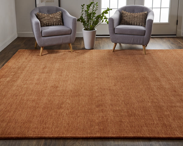 Feizy Rugs Luna Hand Woven Wool Area Rug - Stylish, Stain-resistant, Perfect For High Traffic Spaces & Decor Orange Wool 5798049forn000h50