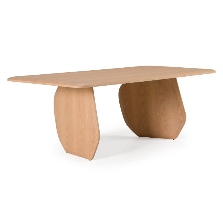 VIG Furniture Prado Modern White Oak Dining Table — Seats 6, Solid & Veneer Construction, Sleek Rectangular Design For Entertaining VGOD-LZ-403DT