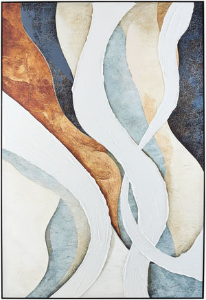 Livabliss Praya Hand-painted Large Format Minimalist Framed Wall Art for Living Rooms PRAY004-42621