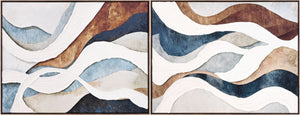 Livabliss Praya Hand Painted Minimalist Framed Wall Art for Modern Living Rooms and Offices PRAY004-SET