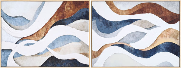 Livabliss Praya Hand-painted Minimalist Framed Wall Art for Modern and Transitional Interiors PRAY005-SET