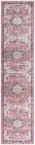 Nourison Washables NWB15 Machine Made Power-loomed Narrow Border Indoor Only Vintage  Rug Red, Red Front Base, 85% Polyester,9% Cotton,6% Other Fibers 99446994424