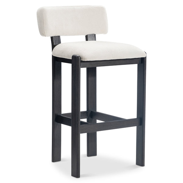 Bernhardt Bernhardt Baxter Upholstered Bar Stool with Charcoal Wood Base for Modern Kitchens L25582