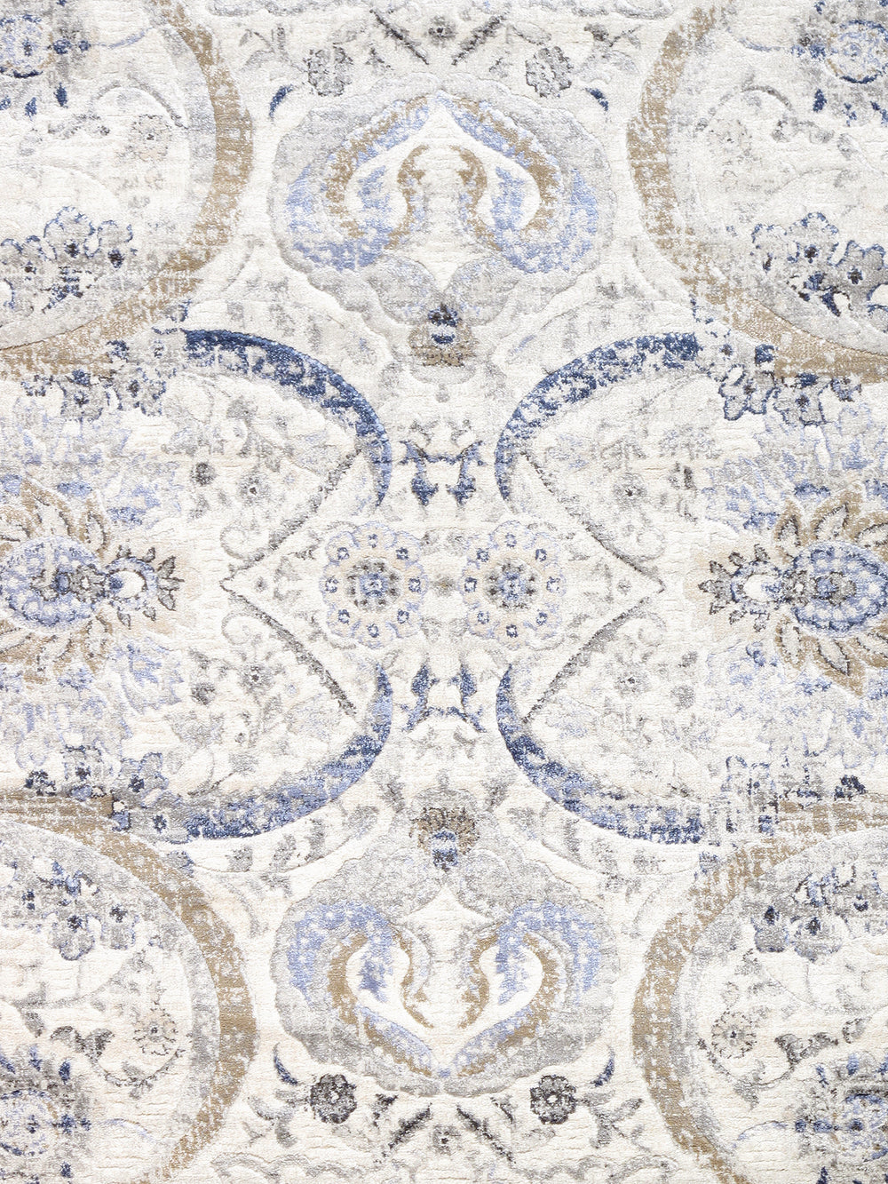 Pasargad Home Fantasia Collection 6' x 6' Machine-Made Area Rug - Luxurious Ivory Design for Any Room