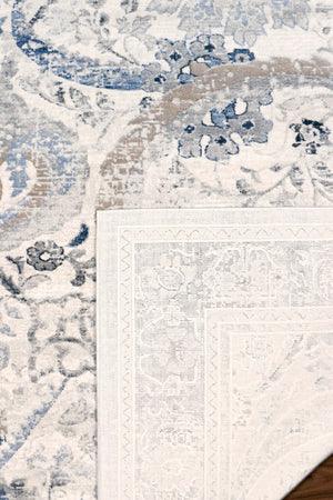 Pasargad Home Fantasia Collection 6' x 6' Machine-Made Area Rug - Luxurious Ivory Design for Any Room