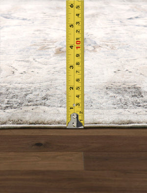 Pasargad Home Fantasia Collection 6' x 6' Machine-Made Area Rug - Luxurious Ivory Design for Any Room