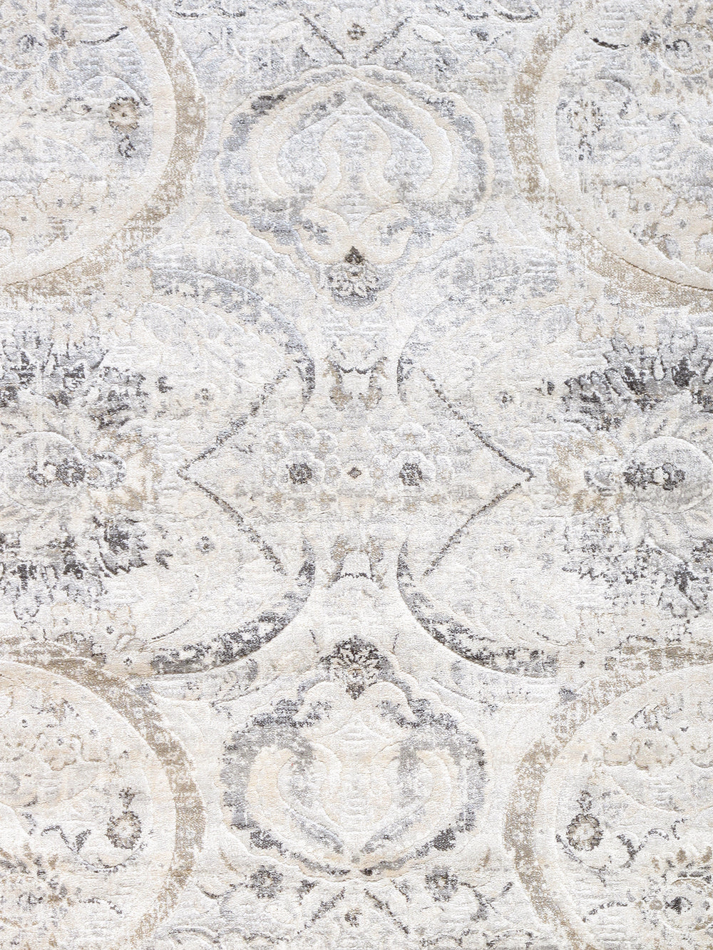 Pasargad Home Fantasia Collection Luxurious 6' x 6' Polypropylene Square Area Rug in Ivory Elegance