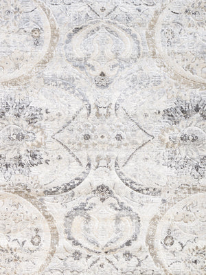 Pasargad Home Fantasia Collection Luxurious 6' x 6' Polypropylene Square Area Rug in Ivory Elegance