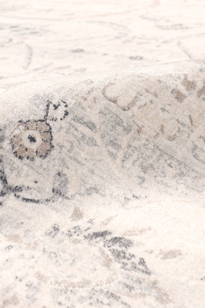 Pasargad Home Fantasia Collection Luxurious 6' x 6' Polypropylene Square Area Rug in Ivory Elegance