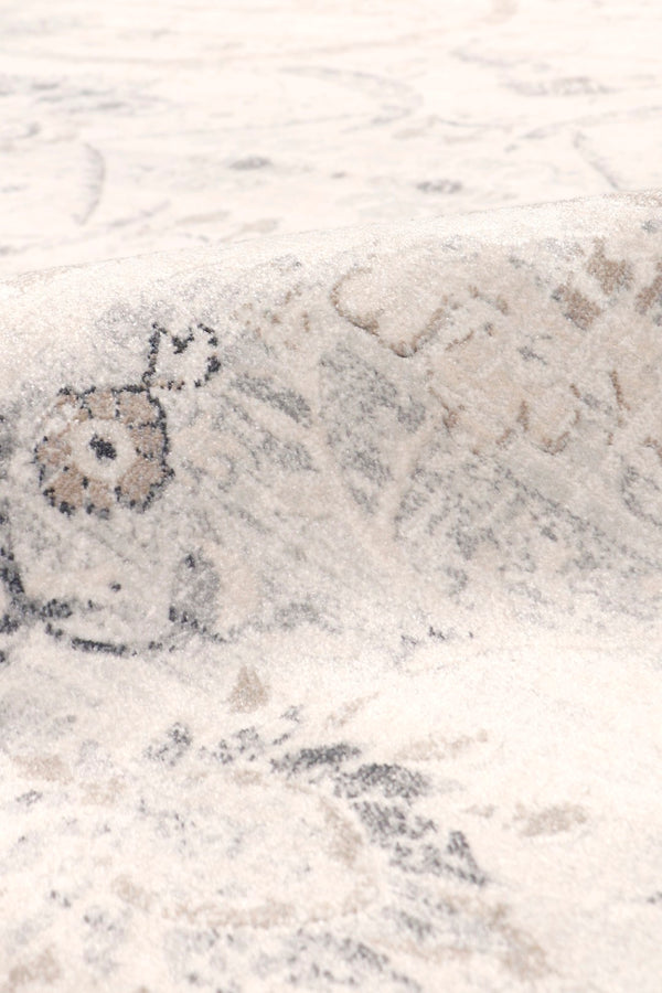 Pasargad Home Fantasia Collection Luxurious 6' x 6' Polypropylene Square Area Rug in Ivory Elegance