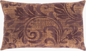 Surya Porcha 16"L X 24"W Luxurious Cotton Lumbar Pillow - Unique Textured Accent For Any Room Decor Mauve Cotton,Cotton Prc003-1624d