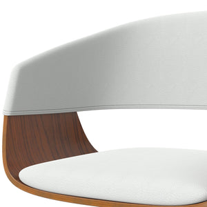 English Elm Lowell - Mid-Century Modern Adjustable Swivel Bar Stool In White Vegan Leather & Chrome Base B136P158835