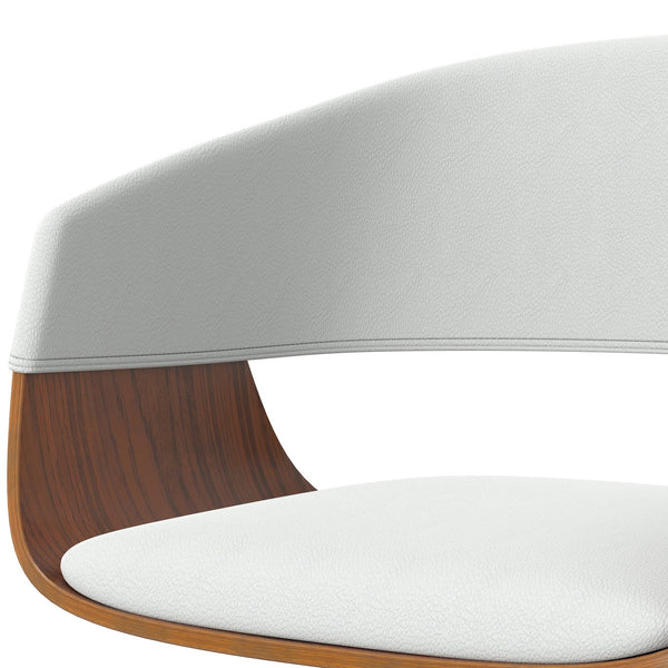 English Elm Lowell - Mid-Century Modern Adjustable Swivel Bar Stool In White Vegan Leather & Chrome Base B136P158835