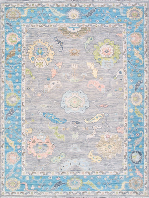 Pasargad Home Oushak Hand-knotted Wool Area Rug: Timeless Floral Elegance For Any Room Decor   Pre-10098 9x12