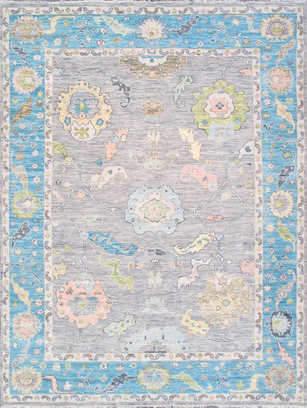 Pasargad Home Oushak Hand-knotted Wool Area Rug: Timeless Floral Elegance For Any Room Decor   Pre-10098 9x12
