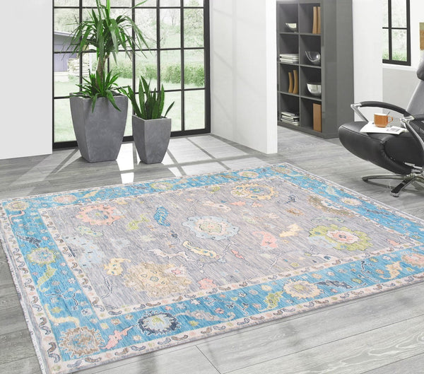 Pasargad Home Oushak Hand-knotted Wool Area Rug: Timeless Floral Elegance For Any Room Decor   Pre-10098 9x12