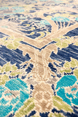 Pasargad Home Oushak Hand-knotted Wool Area Rug - Elegant Floral Design, 7'11" X 9'9" For Timeless Style   Pre-13 8x10