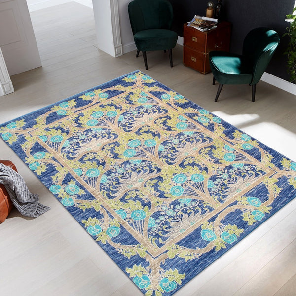 Pasargad Home Oushak Hand-knotted Wool Area Rug - Elegant Floral Design, 7'11" X 9'9" For Timeless Style   Pre-13 8x10