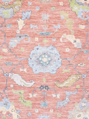 Pasargad Home Oushak Hand-knotted Wool Area Rug: Timeless Floral Elegance For Any Room Decor   Pre-9321 10x14