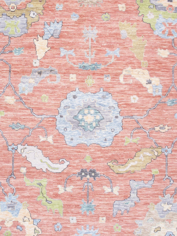 Pasargad Home Oushak Hand-knotted Wool Area Rug: Timeless Floral Elegance For Any Room Decor   Pre-9321 10x14