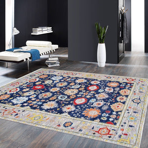 Pasargad Home Oushak Hand-knotted Wool Area Rug: Timeless Floral Elegance For Any Room Decor   Pre-9744 10x14