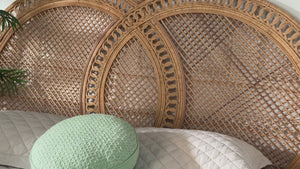 Baxton Studio Orianthe Scalloped Bed Frame - Elegant Wood Design With Chic Geometric Allure For Modern Bedrooms Walnut Brown Solid Rubberwood,Mdf,Lvl(Bed Slats) Mg0245-walnut Rattan-bed Frame-queen