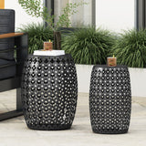 Christopher Knight Home® - Noble House - Colcord Outdoor Metal Side Tables - Set of 2